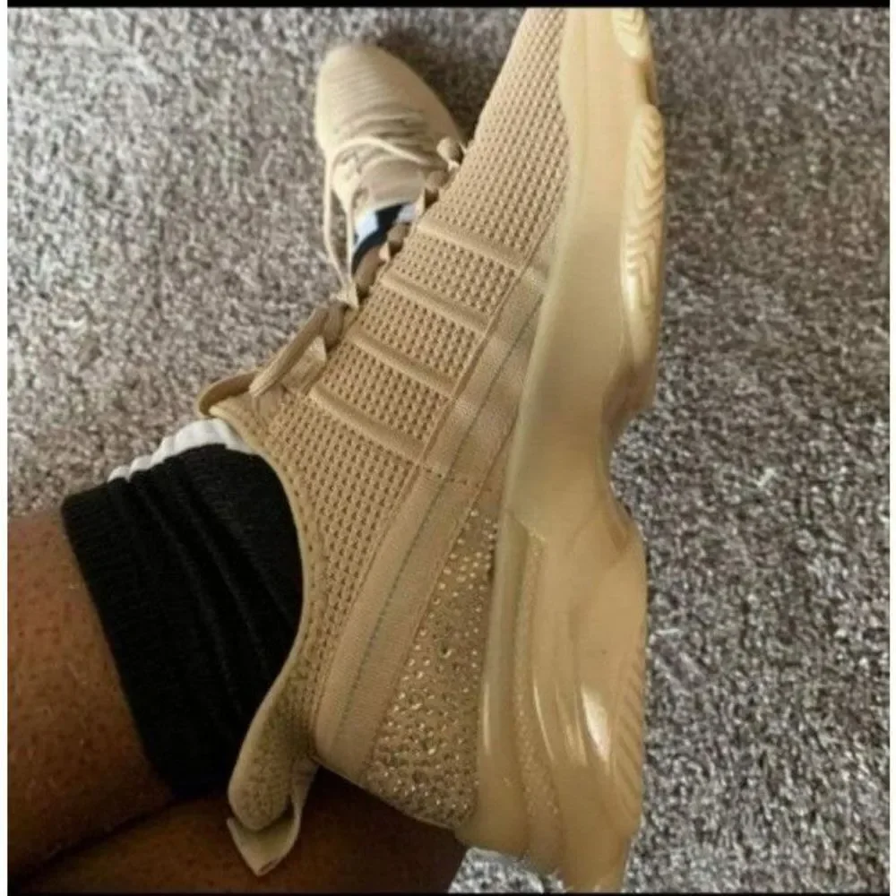 Ladies Nude Super cute Trendy Sneakers Blush Color sz 8.5